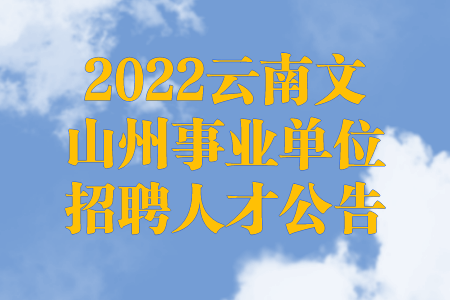 2022云南文山州事业单位招聘人才公告